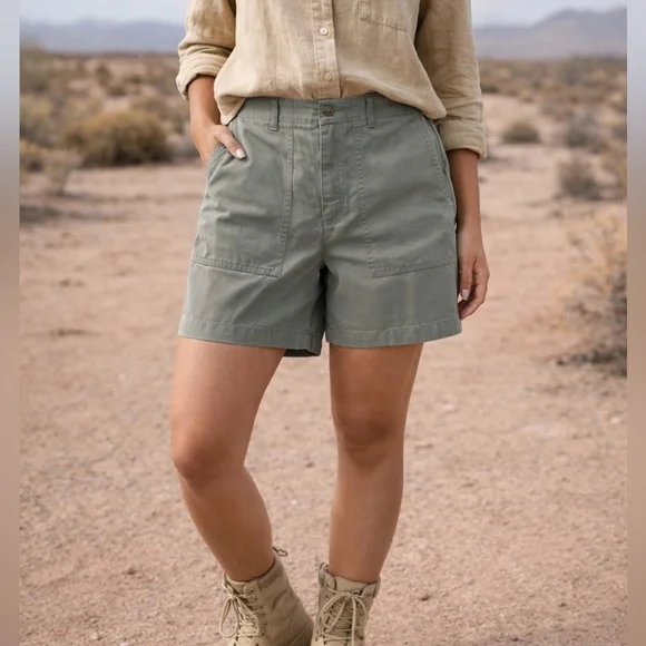 Vintage Jones New York Army Green Safari Shorts | Size 10 - Picture 8 of 8